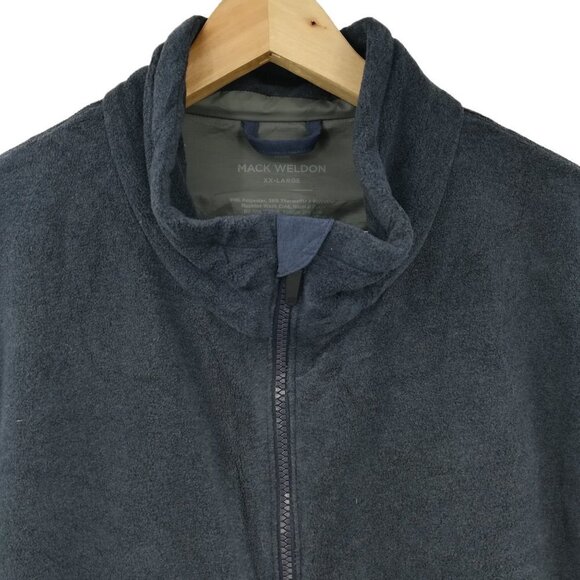 Mack Weldon Warmknit Zip Front Fleece Blue Vest Size XXL Pockets Zipper Heather - Picture 2 of 9